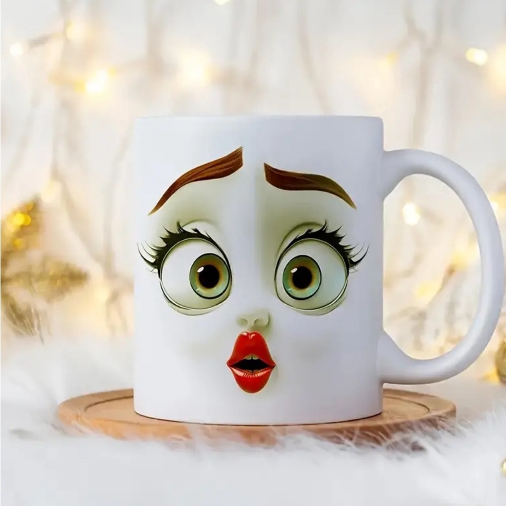Funny Face 11 Oz Ceramic Coffee Mug - Microwave & Dishwasher Safe-
